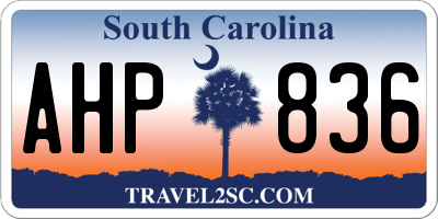 SC license plate AHP836