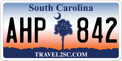 SC license plate AHP842