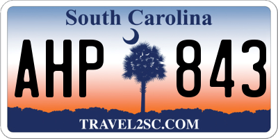 SC license plate AHP843