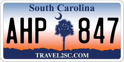 SC license plate AHP847