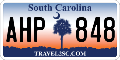 SC license plate AHP848