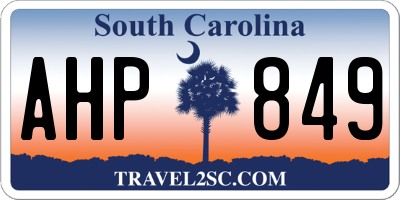 SC license plate AHP849