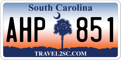 SC license plate AHP851