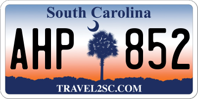 SC license plate AHP852