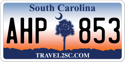 SC license plate AHP853