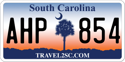 SC license plate AHP854
