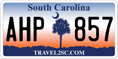 SC license plate AHP857
