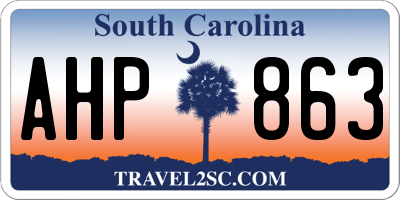SC license plate AHP863