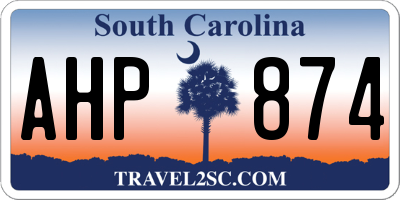 SC license plate AHP874