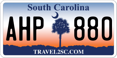 SC license plate AHP880