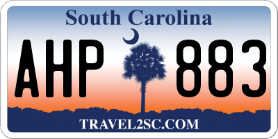 SC license plate AHP883