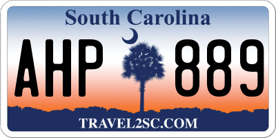 SC license plate AHP889