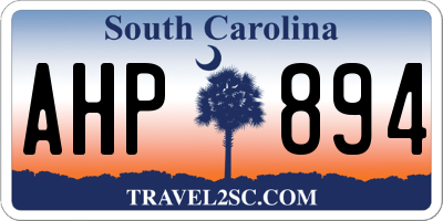 SC license plate AHP894