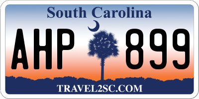 SC license plate AHP899
