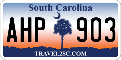 SC license plate AHP903