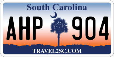 SC license plate AHP904