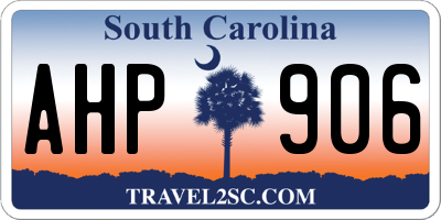 SC license plate AHP906