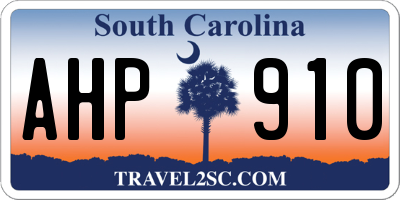 SC license plate AHP910