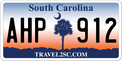 SC license plate AHP912