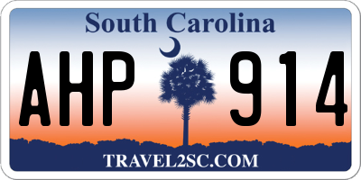 SC license plate AHP914