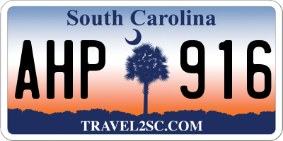 SC license plate AHP916