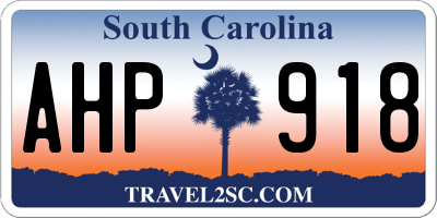 SC license plate AHP918