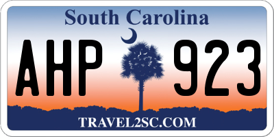 SC license plate AHP923