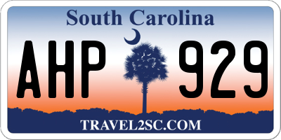 SC license plate AHP929