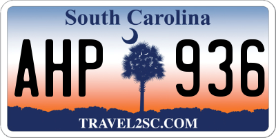 SC license plate AHP936
