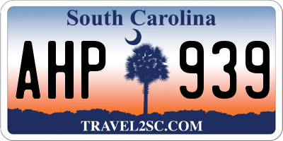 SC license plate AHP939