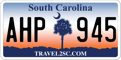 SC license plate AHP945