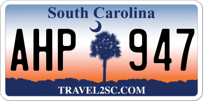 SC license plate AHP947