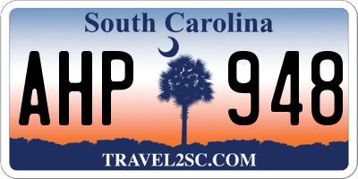 SC license plate AHP948