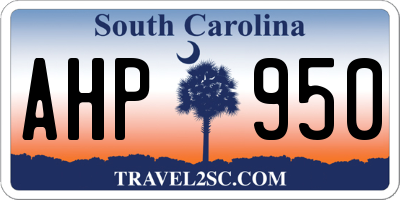 SC license plate AHP950