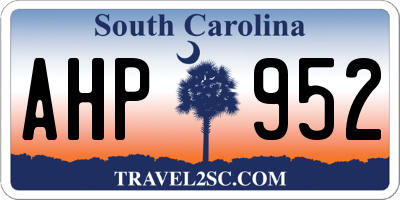 SC license plate AHP952