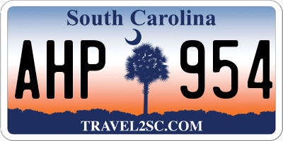 SC license plate AHP954
