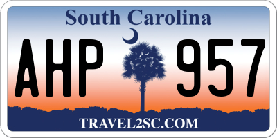 SC license plate AHP957