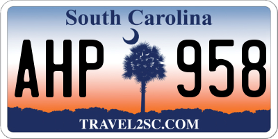 SC license plate AHP958