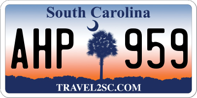 SC license plate AHP959