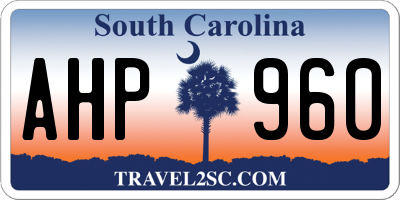 SC license plate AHP960