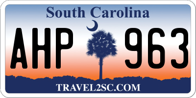 SC license plate AHP963