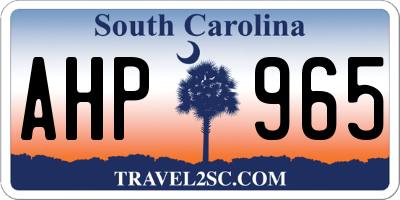 SC license plate AHP965