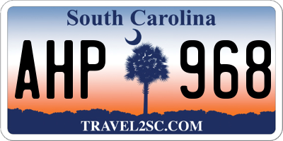 SC license plate AHP968
