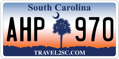SC license plate AHP970