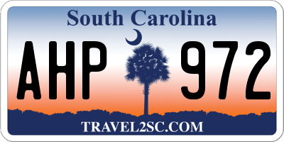 SC license plate AHP972