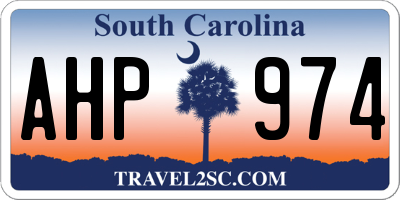 SC license plate AHP974