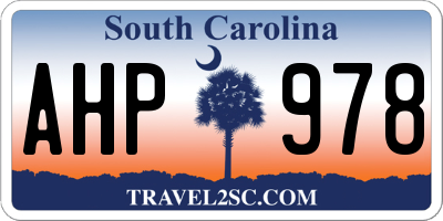 SC license plate AHP978