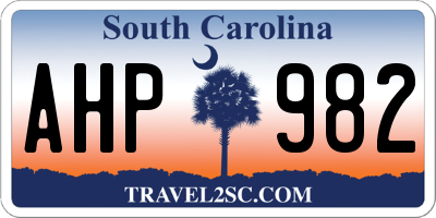 SC license plate AHP982