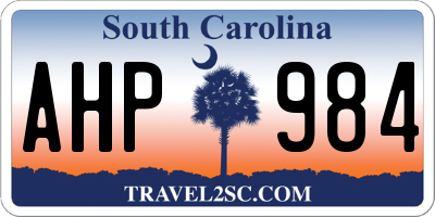 SC license plate AHP984