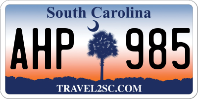 SC license plate AHP985